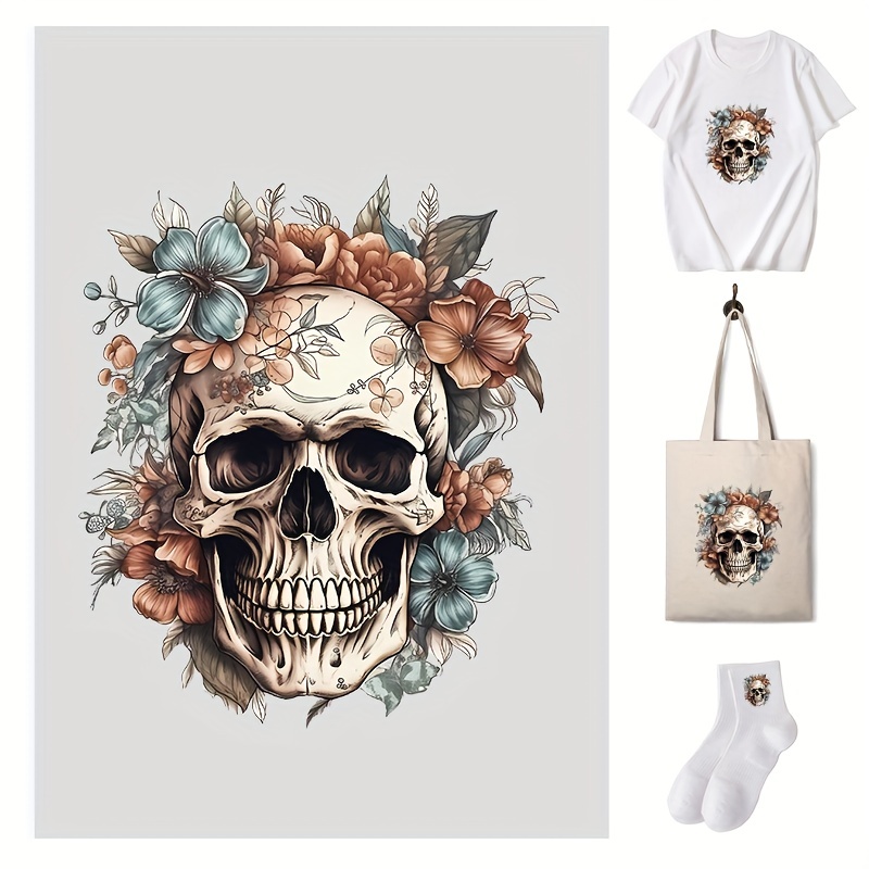 Vinyl Iron on Stickers For Clothes Cartoon Skull Print - Temu