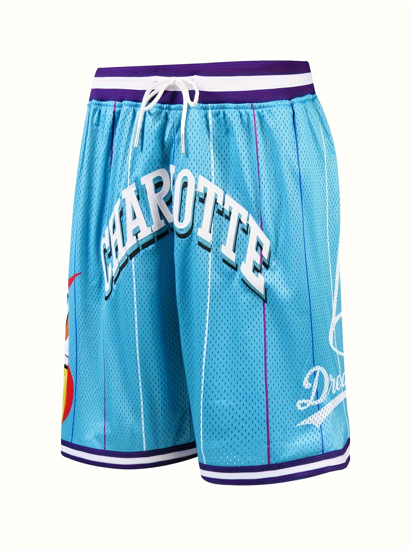 USA size Mens Basketball Shorts 8 24 Retro Mesh Embroidered Pockets Fans  Shorts