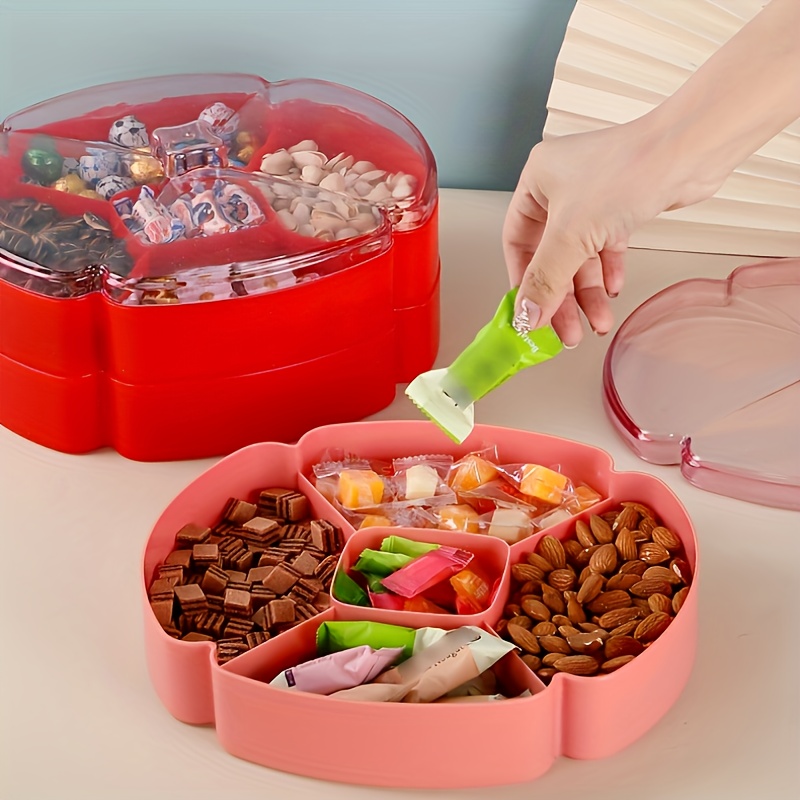 Multi-Compartment Snack Serving Tray Snacks Storage Box Dry Fruit Container  Storage Box for Nut Candy Dried Fruit Multi-Compartment Snack Serving Tray  Snacks Storage Box Dry Fruit Square Division 