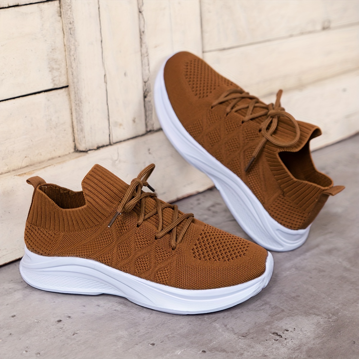  Womens Canvas Sneakers Brown Sneakers for Women Breathable  Outdoor Fashion Women's Casual Shoes Lace-up Sneakers | Fashion Sneakers