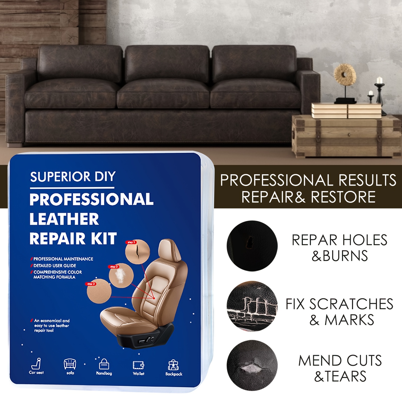 DIY Leather Repair Kit - Professional Restoration Kit