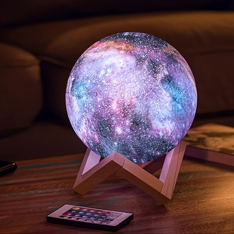 3D Mond Lampe Gedruckt Nacht Licht Fernbedienung/Touch LED Lunar Moonlight  Globus Ball mit Holz Ständer