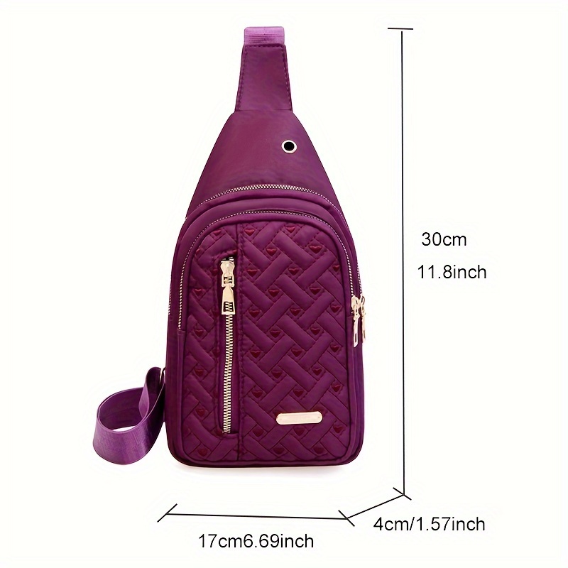 Heart Embroidery Nylon Chest Bag Fashion Sling Bag Multi - Temu