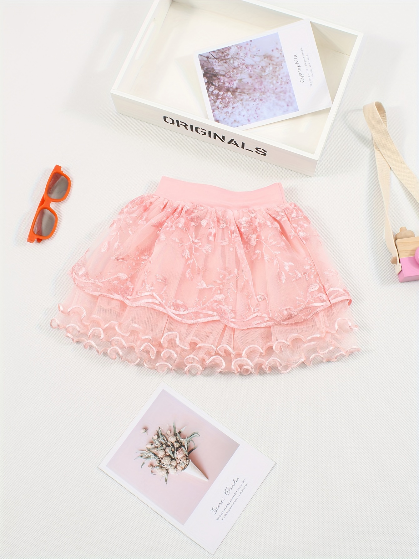 Princess Embroidered Bow Girls Front Tulle Tutu Skirts Three - Temu