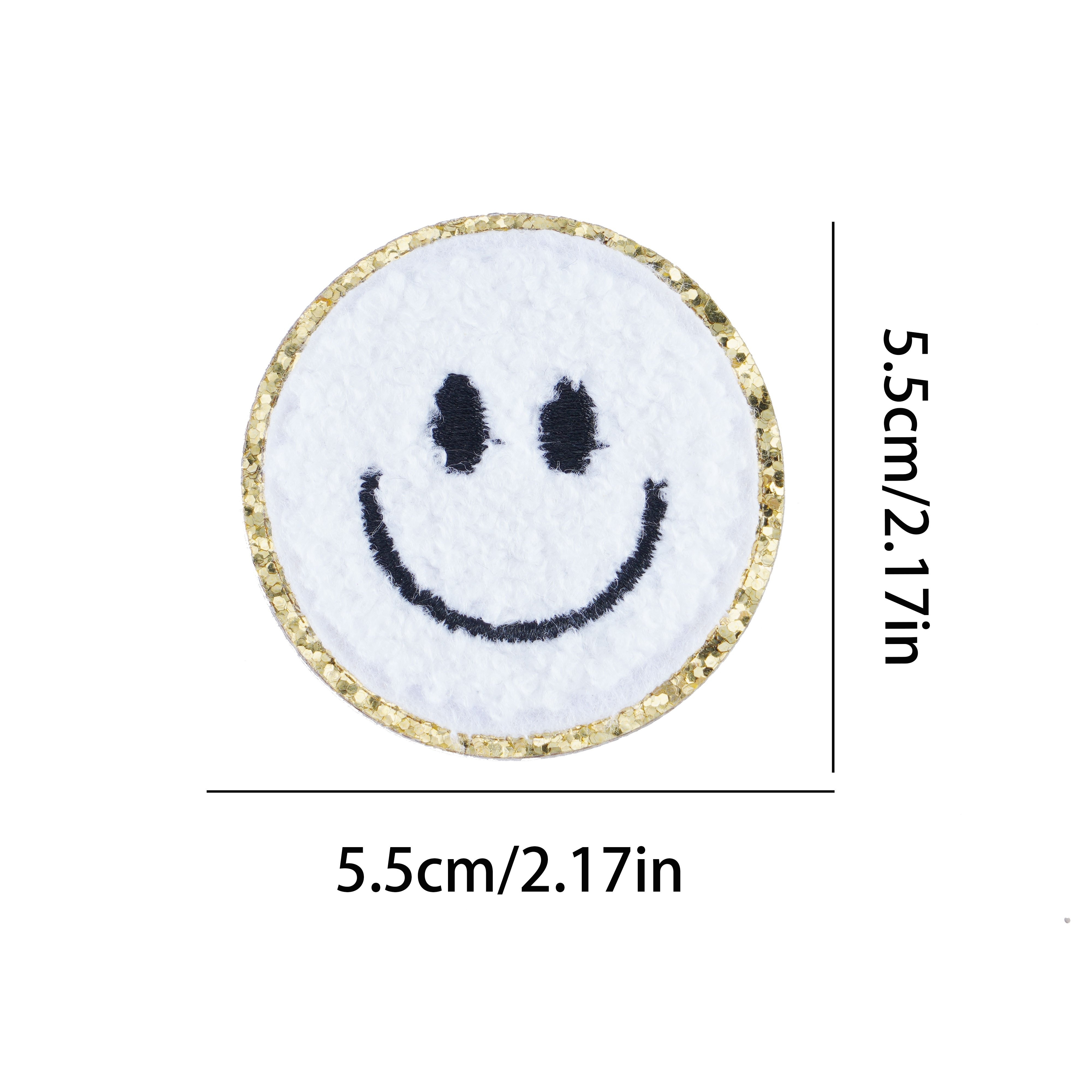 12 Pcs Smile Face Patch Iron On Patches Happy Face Chenille Patches for  Clothes Dress Jackets Smile Patches for Hats Cute Embroidery DIY Project  Craft