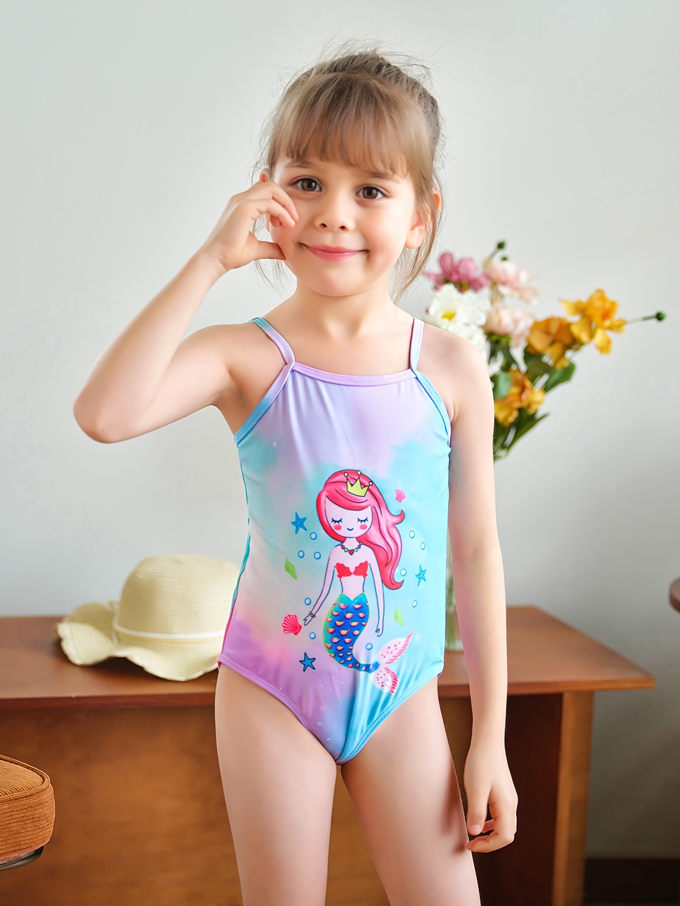 nsendm Girls Swimwear Big Kid Clothes Cow Swimming Suit Toddler Girl 2  Piece Swimsuit Sport Soild High Waist Bikini Set Swimwear Bathing Tween  Bathing(Blue,9-10 Years) 