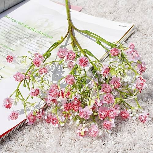 1pc Fake Gypsophila, Plastic Flower Wedding Fake Flower For Home Decor Accessories Ornamental Artificial Plants