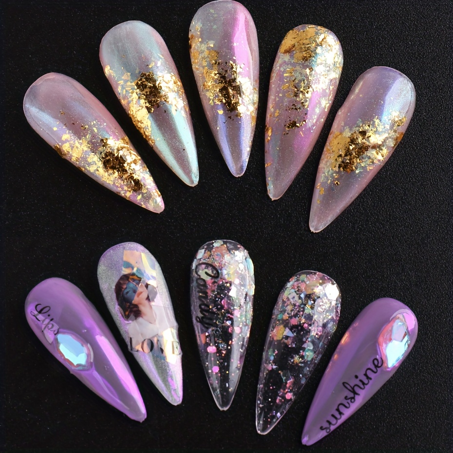 Rose Gold Candy Powder 3D Nail Glitter For Nail Art Decorations