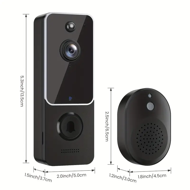 Câmera de campainha sem fio, campainha de vídeo Wi-Fi inteligente, câmera  de campainha de vídeo com áudio bidirecional, detecção de movimento, visão
