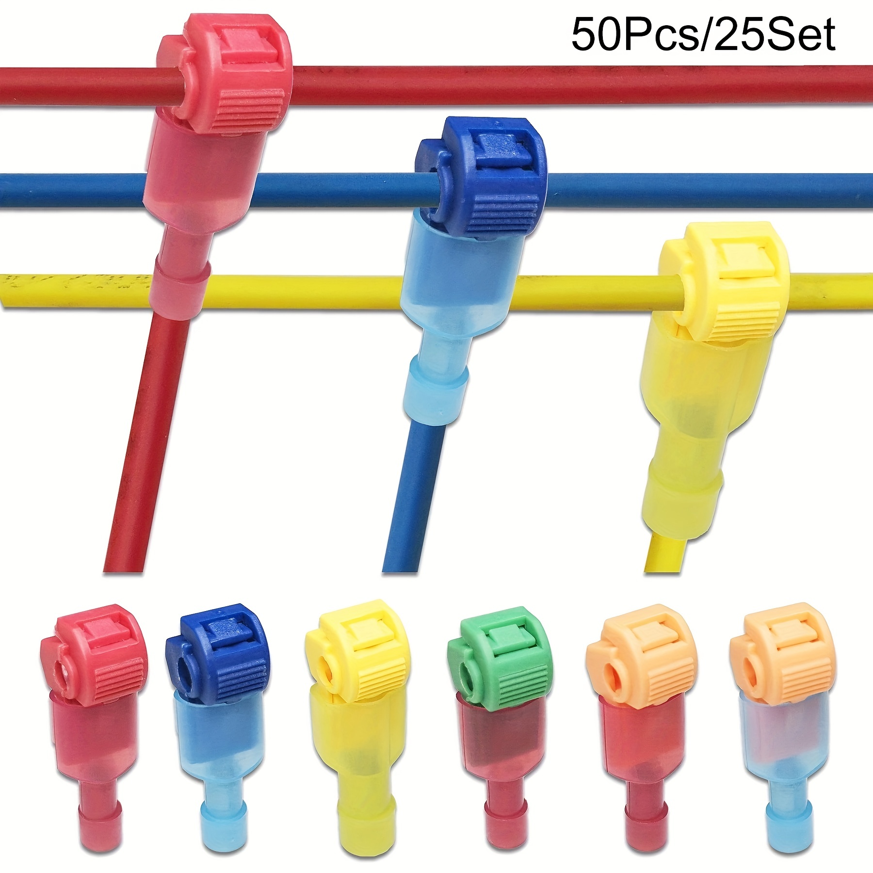 50pcs (25set) Connettori rapidi per cavi elettrici Connettori per cavi a  scatto Per il blocco del filo del filo del filo del cavo del filo del filo  del cavo dell'impermeabile connettore elettrico