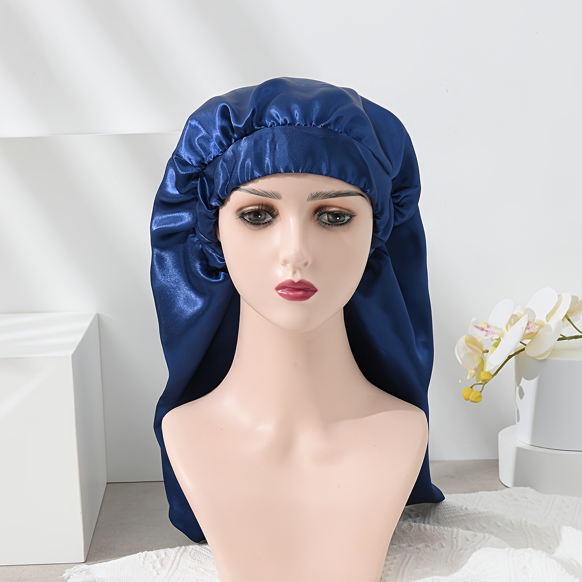 Gorro de ducha ajustable para mujeres, extra grande, doble capa  impermeable, gorro de ducha, para mujeres y niñas, protección del cabello  para
