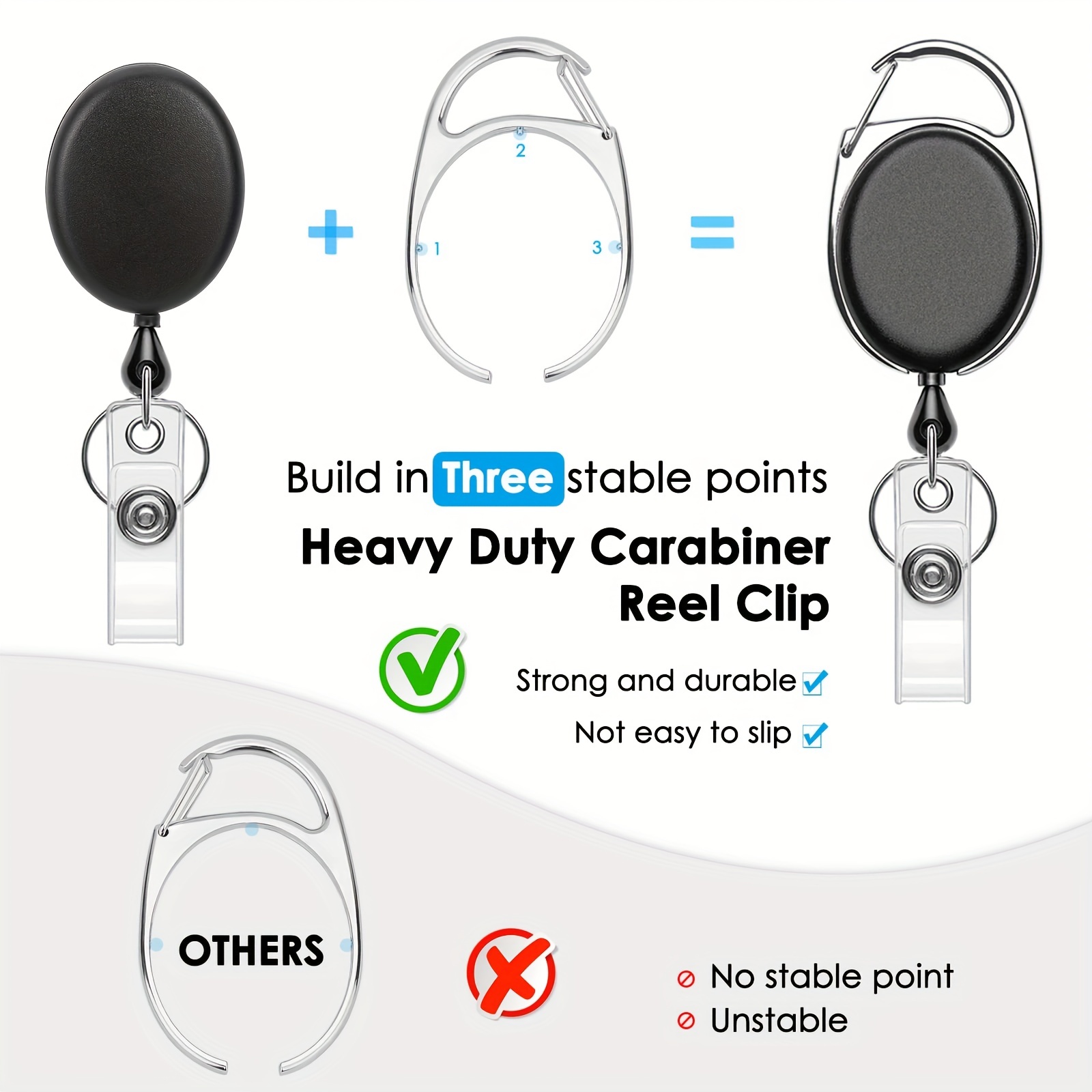 3 Pack Vertical 2-Card Badge Holder and Heavy Duty Retractable