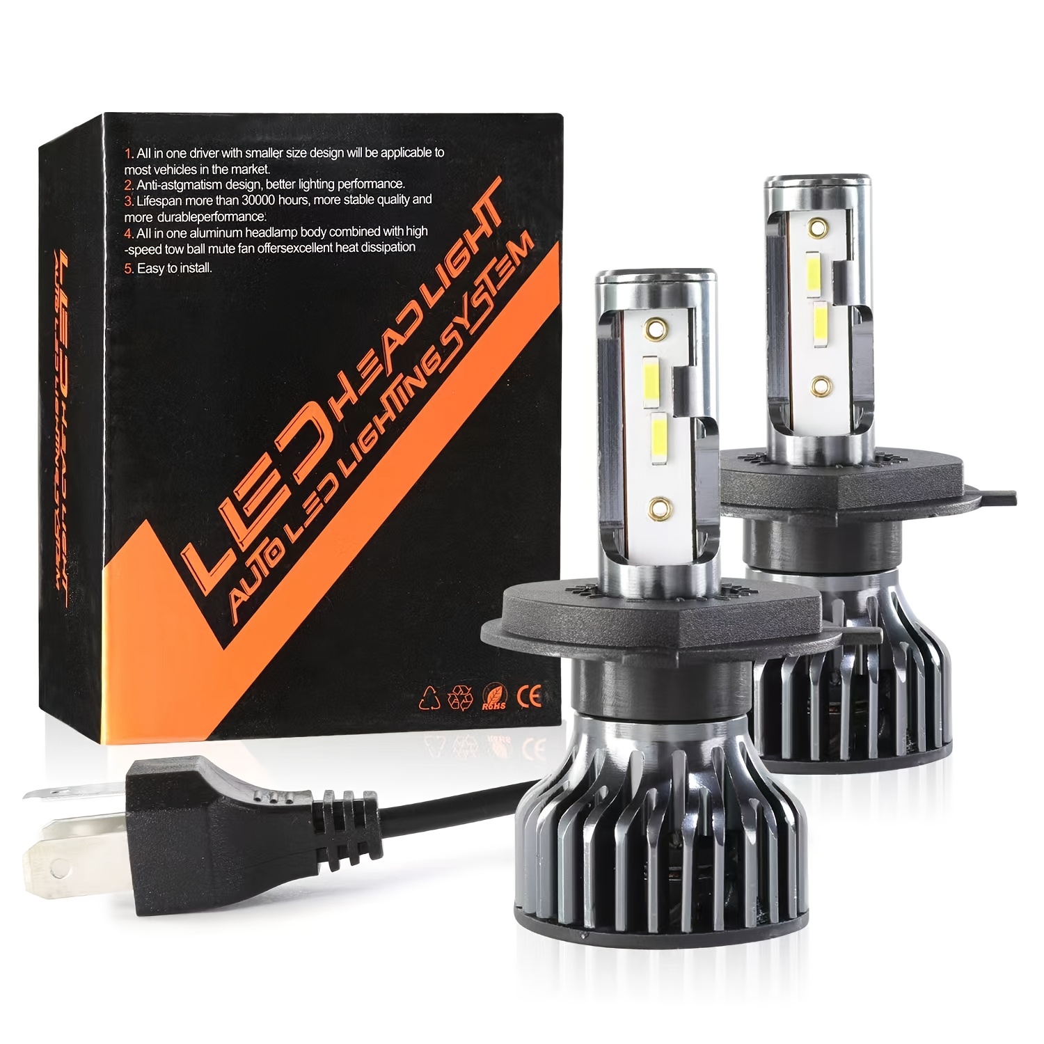 Kit LED D1S, Conversión de Xenon HID a Bombillas LED Plug & Play, Luz  Blanca Potente 360°
