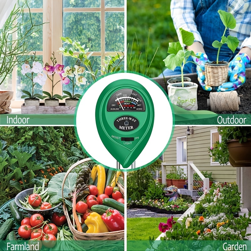 XLUX Soil Moisture Meter, Plant Water Monitor, Soil Hygrometer Sensor for Gardening, Farming, Indoor and Outdoor Plants, No Batteries Required, Green