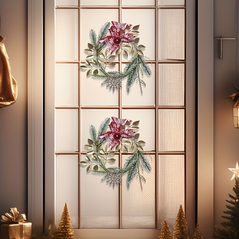 人工スノーフレーク松の枝クリスマスリースブーケ1個、クリスマスパーティーホームレストラン商業センターの装飾、クリスマスパーティーの装飾、メリークリスマスの装飾、家庭用新年ギフト、美的部屋の装飾、ホームデコレーションに最適 