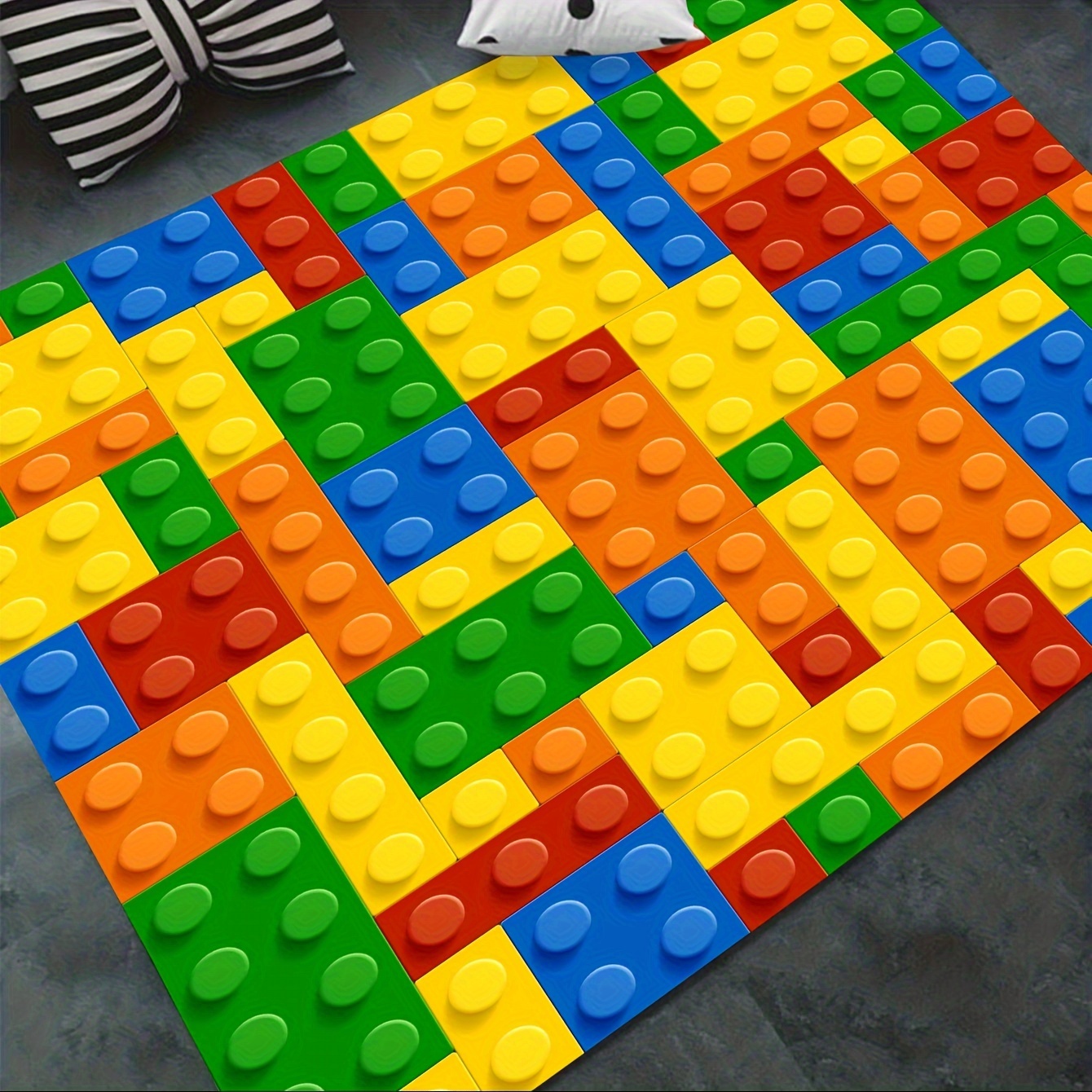 LEGO - Tapis à motifs carrés multicolore 140x200