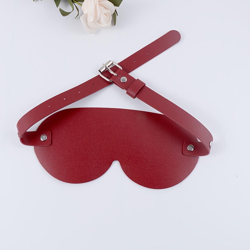 Products :: BDSM Bondage Leather Blindfold Sleep Mask Eye Blinders in Black