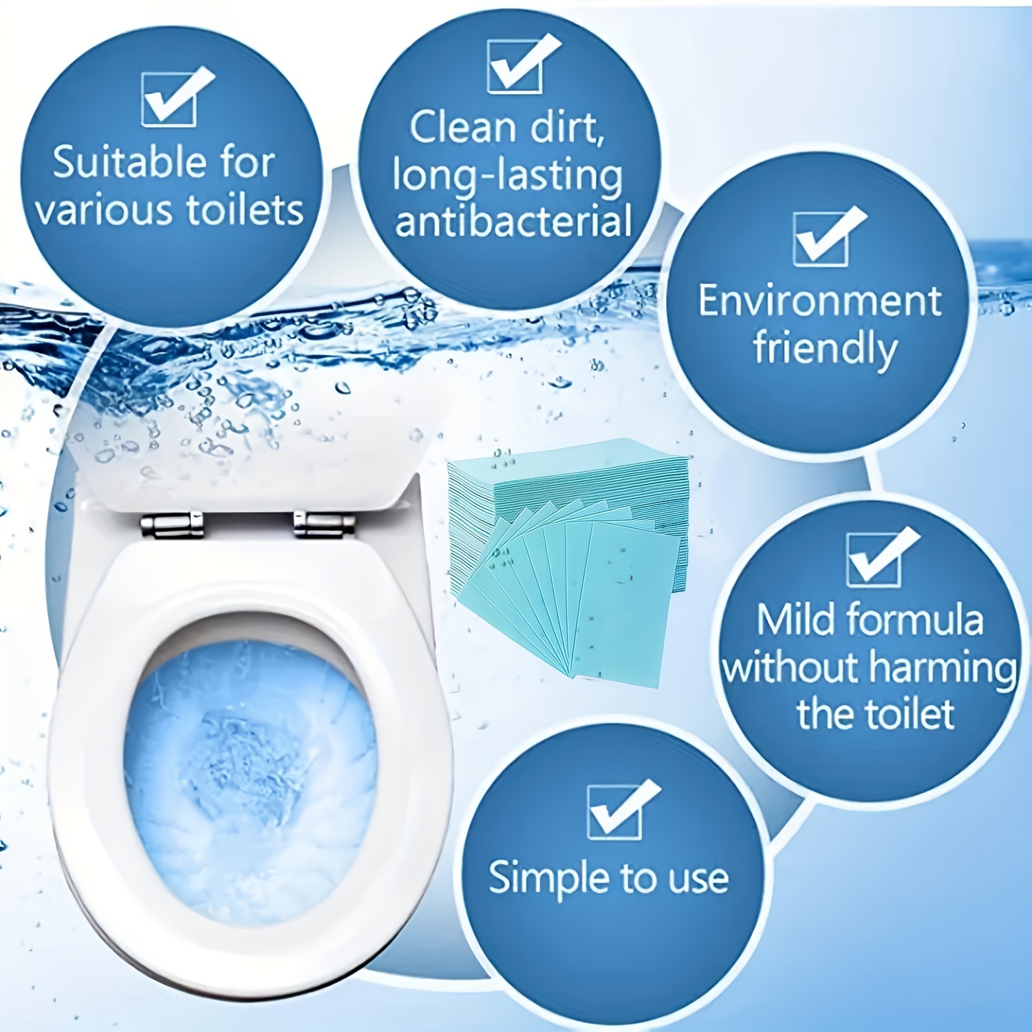 Low Odor Toilet Cleaning Sheets Effectively Removes Stains - Temu