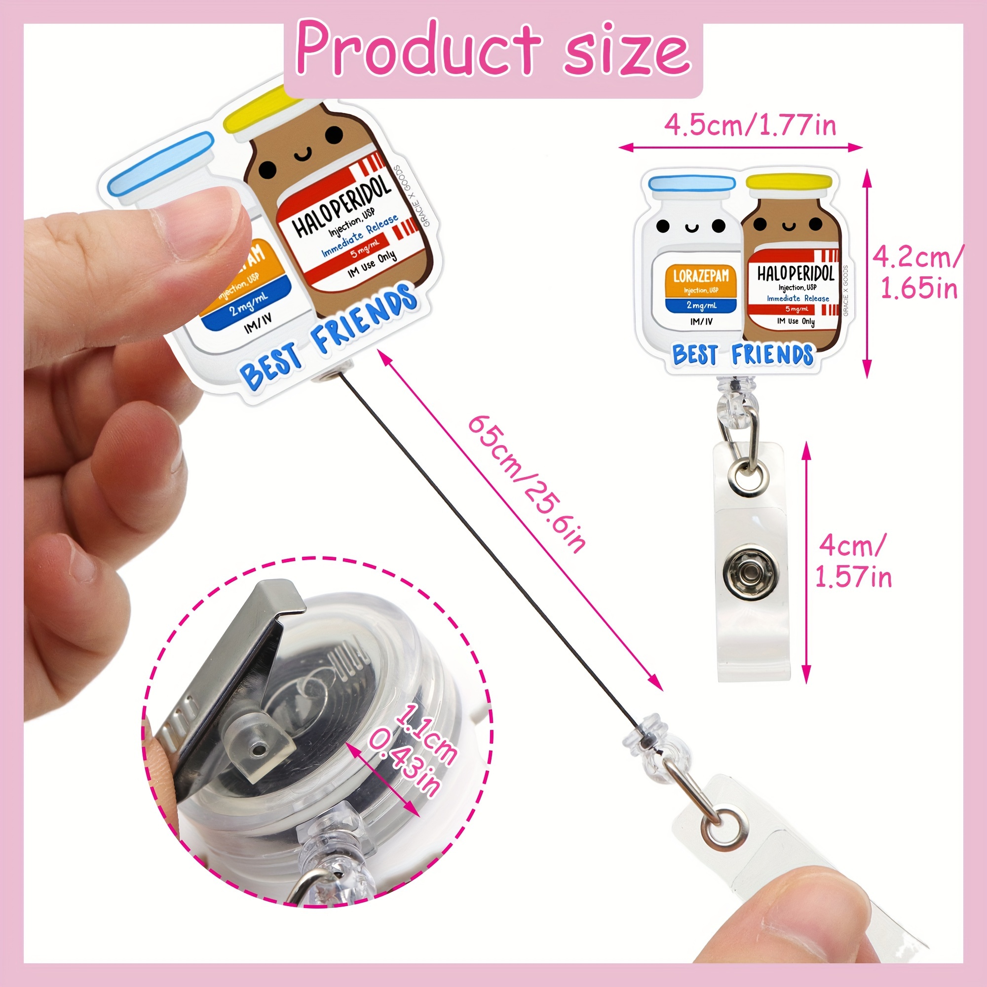 1pc Acrylic Nurse Office Id Badge Reel With Retractable Id Holder And Clip  For Work Badge Name Card Teacher Laborer & Doctor 10pcs Refill Cards Gifts  For Nurses Badge Reel Badge Reel