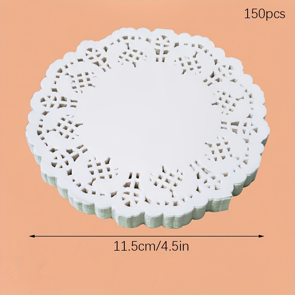 150 Pack Round White Paper Doilies for Crafts, Tableware Decor, Parties,  Wedding, Assorted Size Charger Plates for Cakes, Desserts (6.5, 8.5, and  10.5 Inch) 