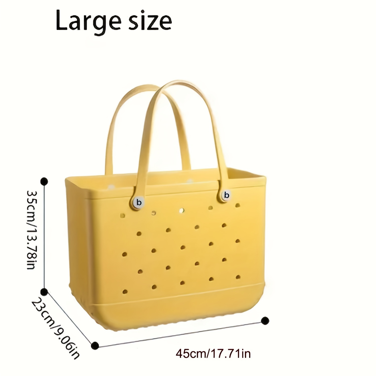 Extra Large Boggs Beach Bag Summer EVA Beach Basket Women Picnic Tote Bag  Holes Waterproof Handbag Pouch Shopping Shoulder Bag