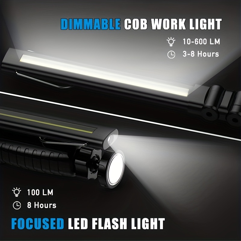 1pc 750lumens Lampe De Travail LED Rechargeable Pliable Avec - Temu Belgium