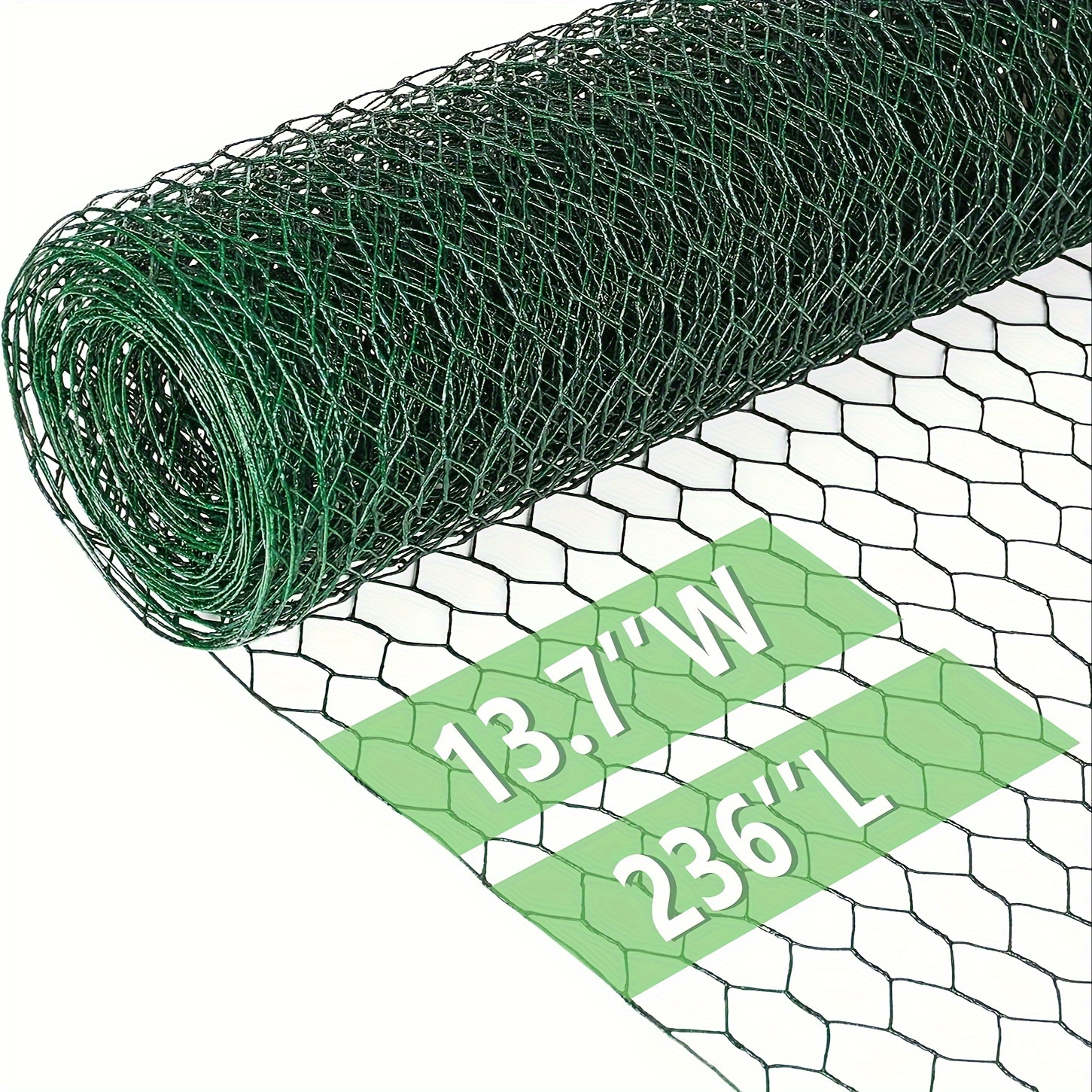 

1 Pack, Chicken Wire Poultry Wire Netting Hexagonal Galvanized Mesh Garden Fence Barrier For Pet Rabbit Chicken Fencing (pvc-coated)