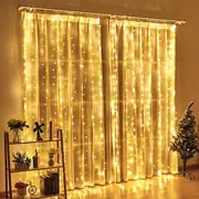 1pc 300led fairy curtain light usb plug in christmas fairy string lights remote control 8 modes bedroom indoor outdoor wedding party decoration festival lighting warm white colorful details 3
