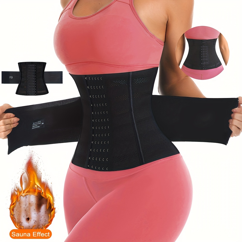 Entrenador de cintura para mujeres para reducir la grasa del vientre,  envoltura ajustable y antideslizante para mujeres, faja reductora de  cintura
