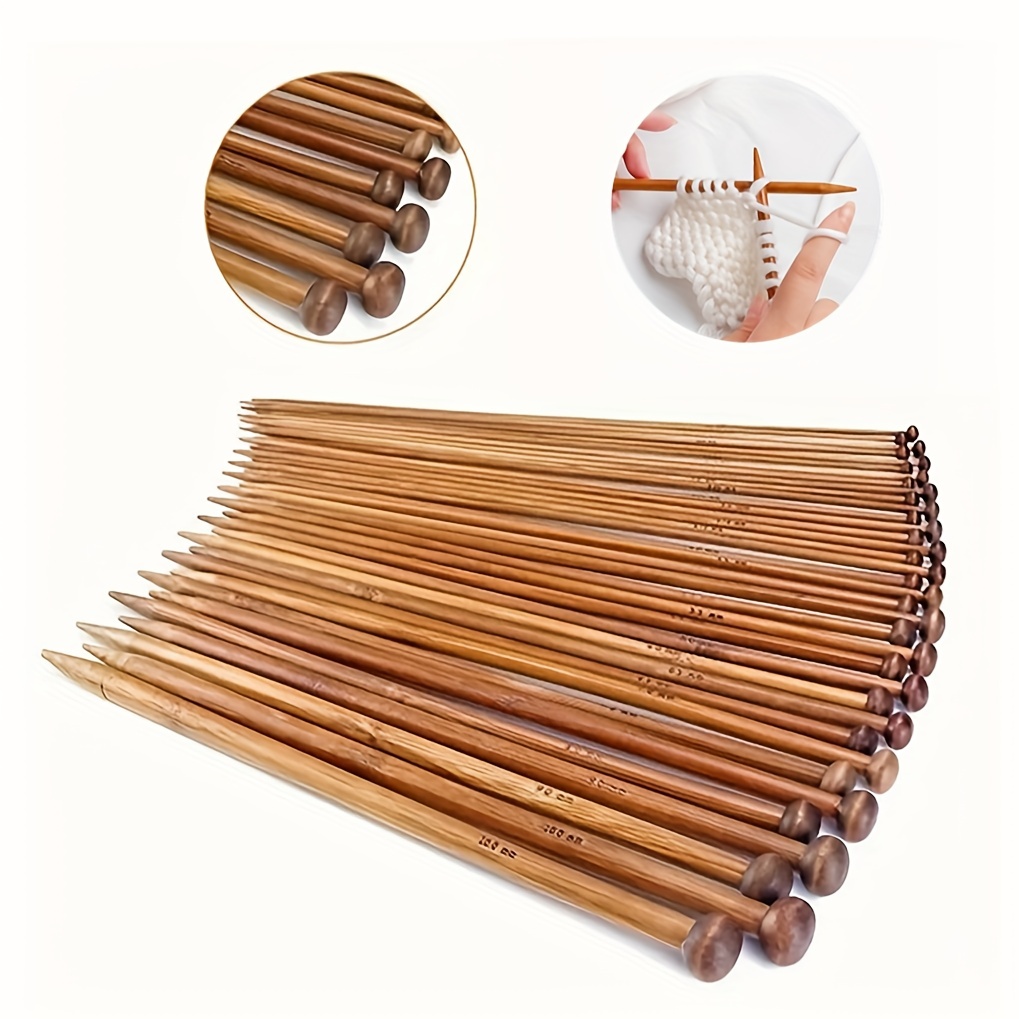 18pcs 60cm Double Point Sewing Embroidery Knitting Tools Bamboo Knitting  Needles Circular Knitting Needle Set For Weave - AliExpress