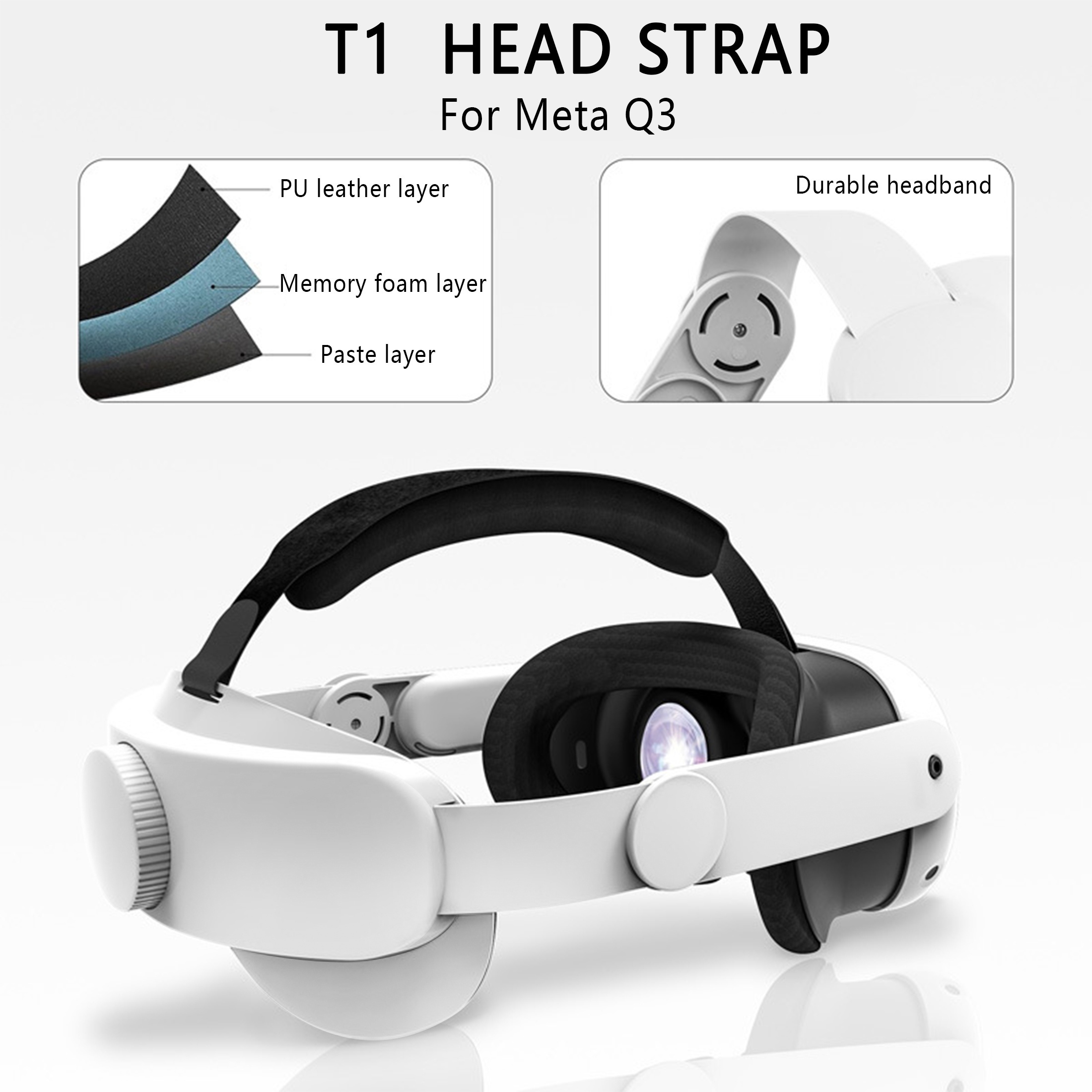 Elite Strap For Oculus Quest 3, Head Strap Adjustable Headband With Foam  Padding, Comfort Headstrap Vr Accessories For Meta Quest 3