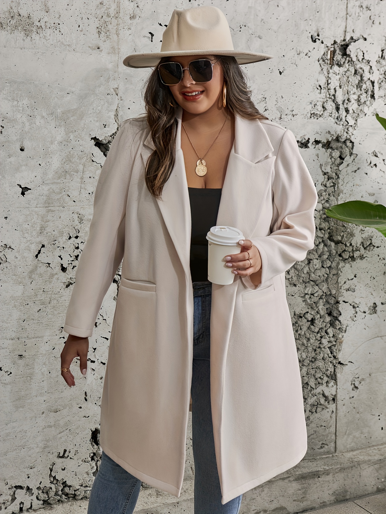 daoope donna Cappotto Donna Lana Elegante Pelle,Cappotti Donna Invernali  Lunghi Eleganti Giacche Donna Taglie Forti Risvolto Cappotti Ragazza  Giubbotto Cerniera Nero Cardigan Cappotti Capispalla 