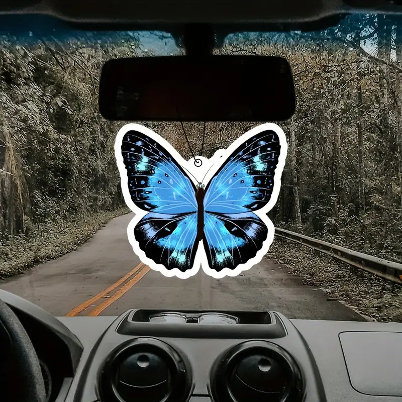Autoluftreiniger, Blaues Schmetterlingsmuster Auto-Innenraumzubehör  Hängende Düfte Raumdekorationen, Auto-Luftreiniger Räucherchips Duftende