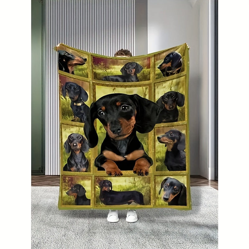 Sausage dog print blanket sale