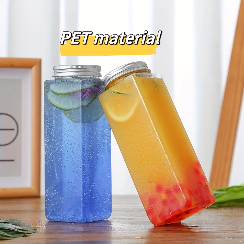 Plastic Cold Tea Bottles With Lids Beverage Juice Bottles - Temu