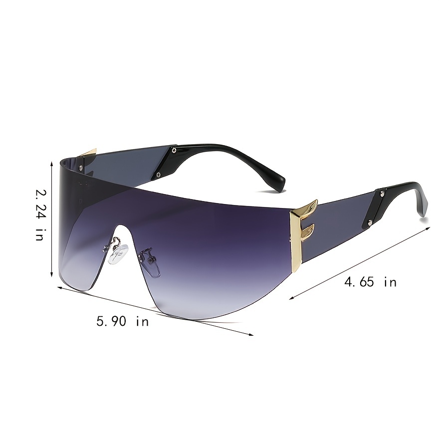 womens rimless shield sunglasses