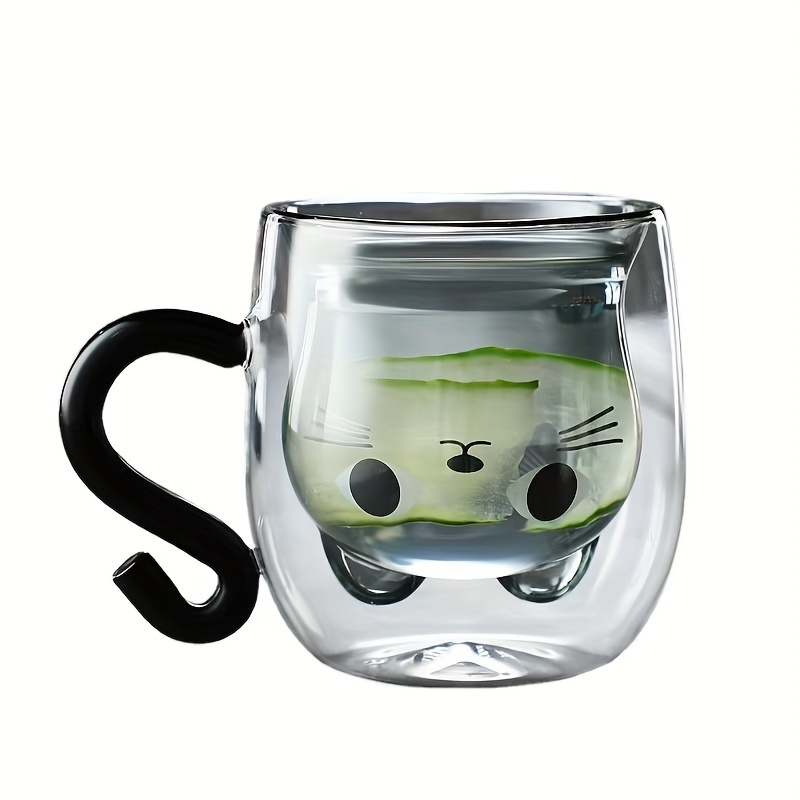 Kitten Glass Coffee Mug Double walled Espresso Coffee Cups - Temu