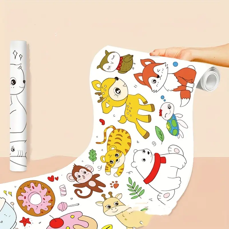 Drawing Roll Coloring Paper Roll Diy Painting Color Filling - Temu