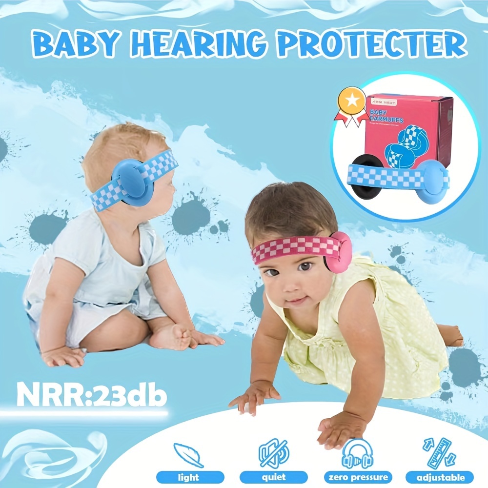  Auriculares con cancelación de ruido para niños, orejeras de  protección auditiva para bebés de 0 a 3 años, niños pequeños, bebés (azul)  : Bebés