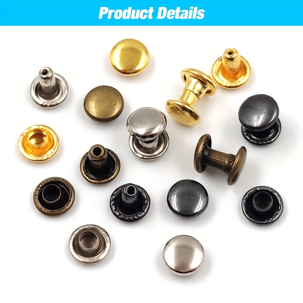 Copper Metal Double Rivets Stud Round Nail Rivet For - Temu