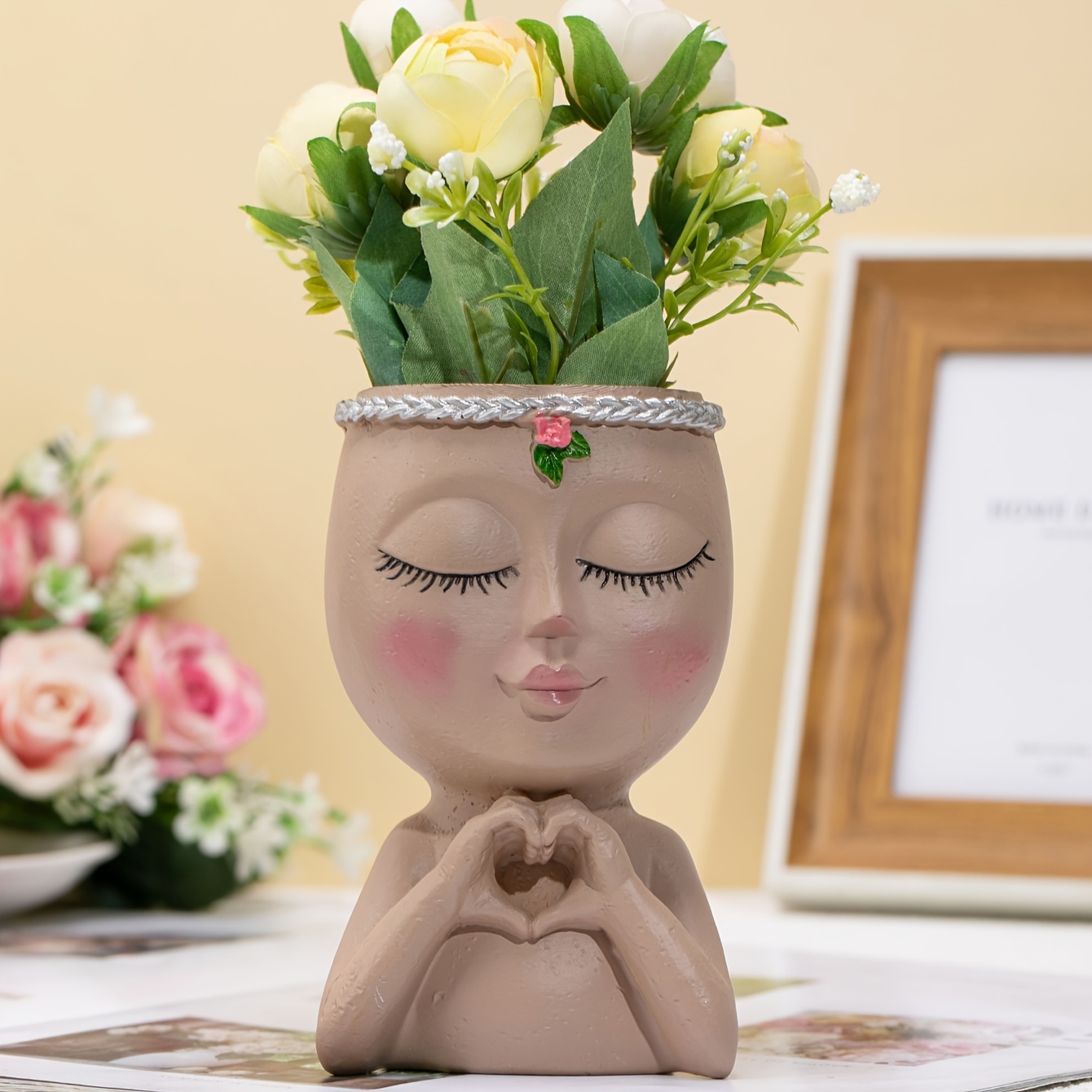 Vaso creativo vaso di fiori anatomico a forma di cuore vaso di