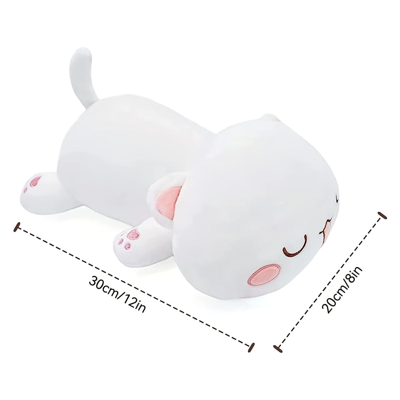 1pc Cute Kitten Plush Toy Stuffed Animal Pet Kitty Soft Anime Cat Plush  Pillow White 12 | Shop On Temu And Start Saving | Temu