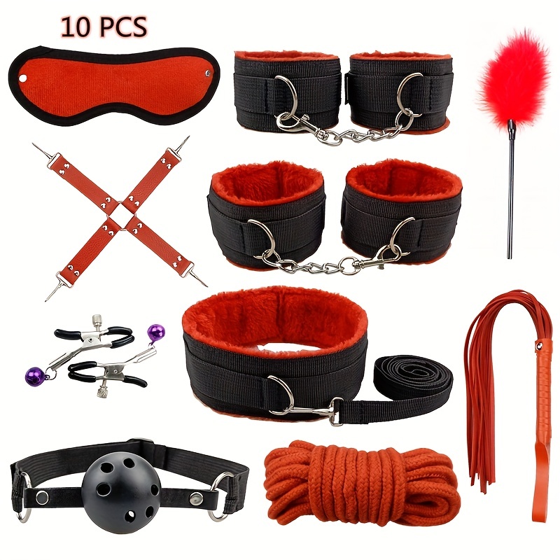 Sex Bondage Gear Handcuffs Sex Games Whip Gag Toy Kit BDSM Sex Toys for  Couples