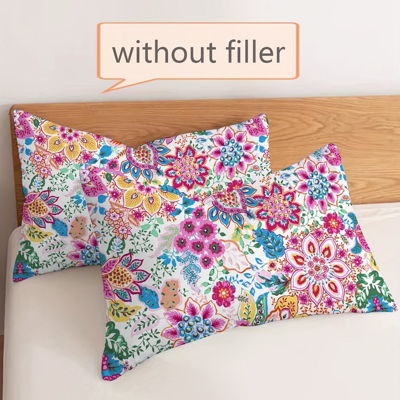 Abstract Colorful Flower Print Pillowcase No Filler Modern - Temu