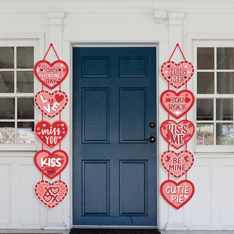1 Set Valentines Day Heart Banner Valentines Day Decoration Door ...