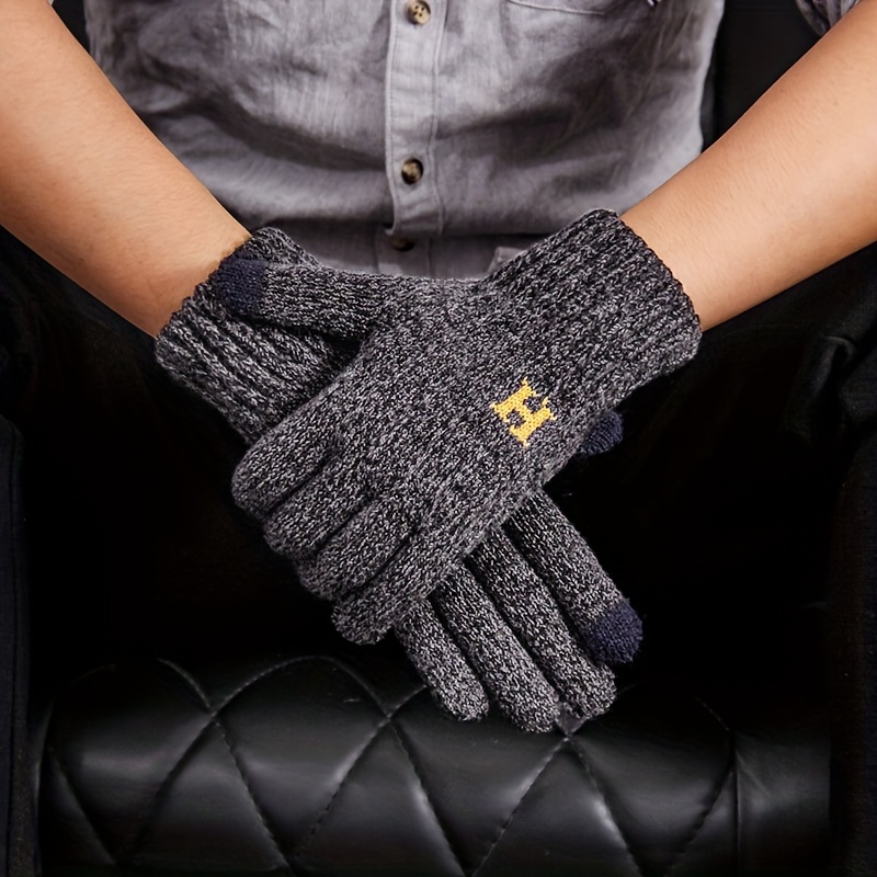 Men's Plush Winter Gloves Thick & Warm for Cold Weather