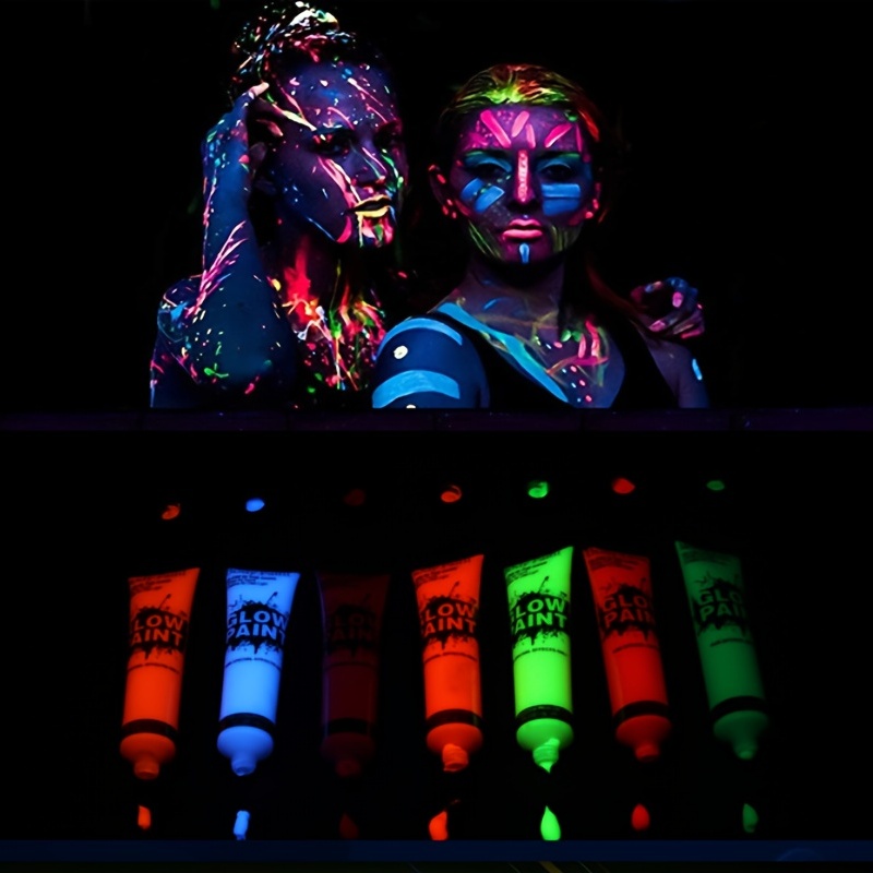 Glow in The Black Light Face & Body Paint, UV Neon Glow