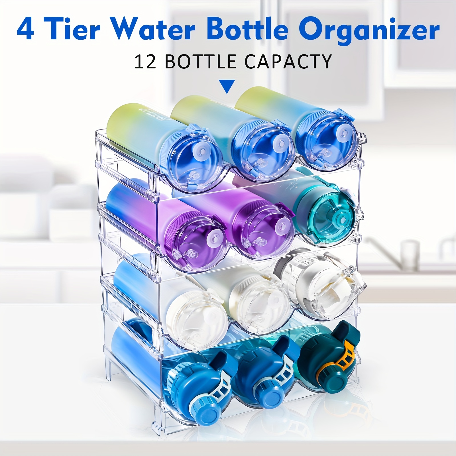 SpaceAid® Water Bottle Organizer Tumbler Organizers, Wine Bottle Stora
