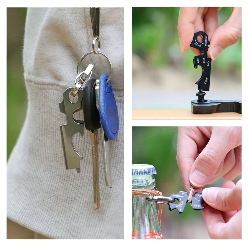 Stainless Steel Keychain Multi tools 1 Edc Gadget Outdoor - Temu