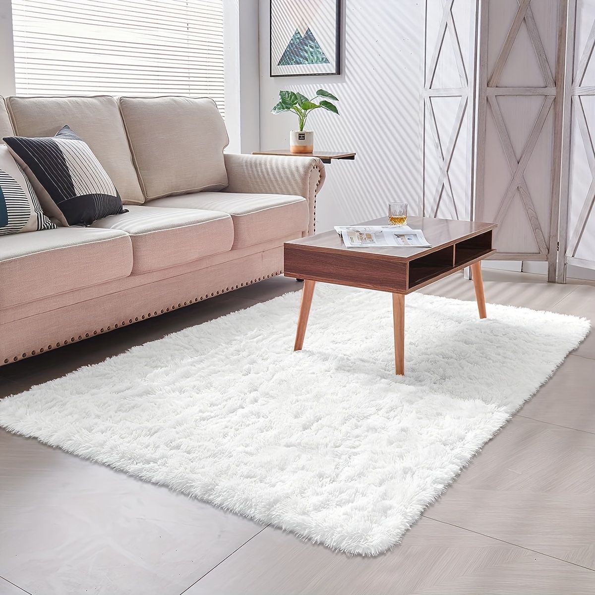 Alfombra de área para sala de estar: alfombra grande y suave de 8 x 10  pulgadas, alfombra de decoración abstracta moderna con respaldo de goma